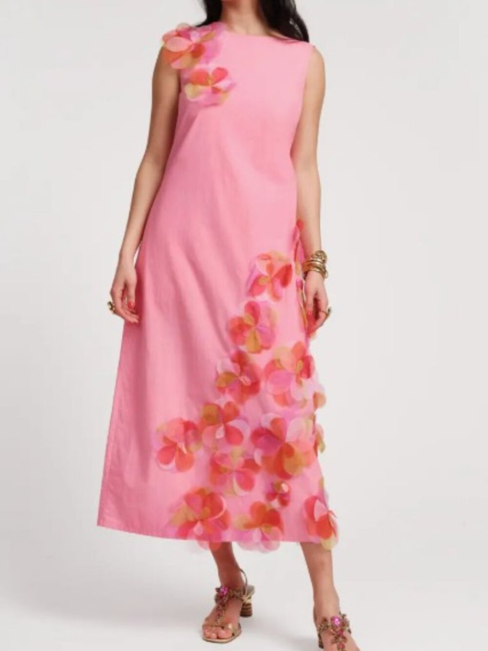 Frances Valentine Origami Dress with Organza Flowers 1X